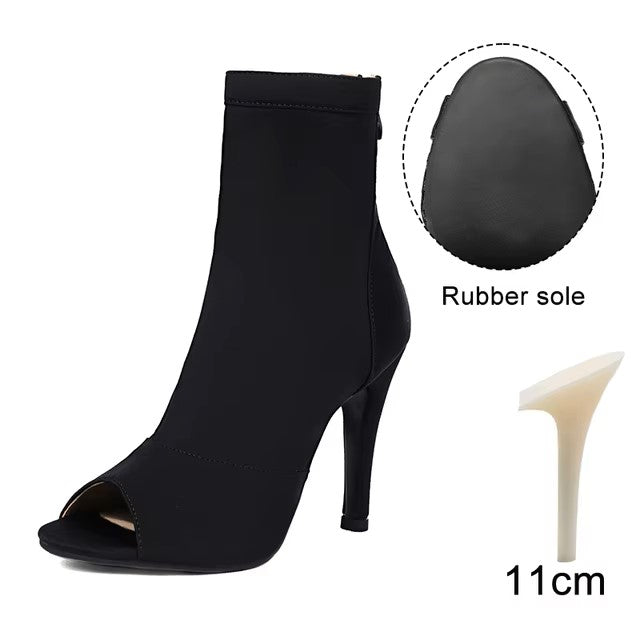 Bottines danse Assa noir Rubber sole Talons de 6 à 11cm