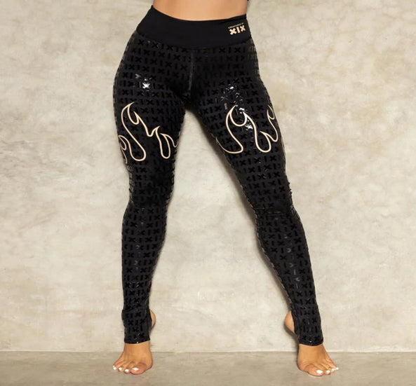 Legging Grip noir Pole Dance Gecko