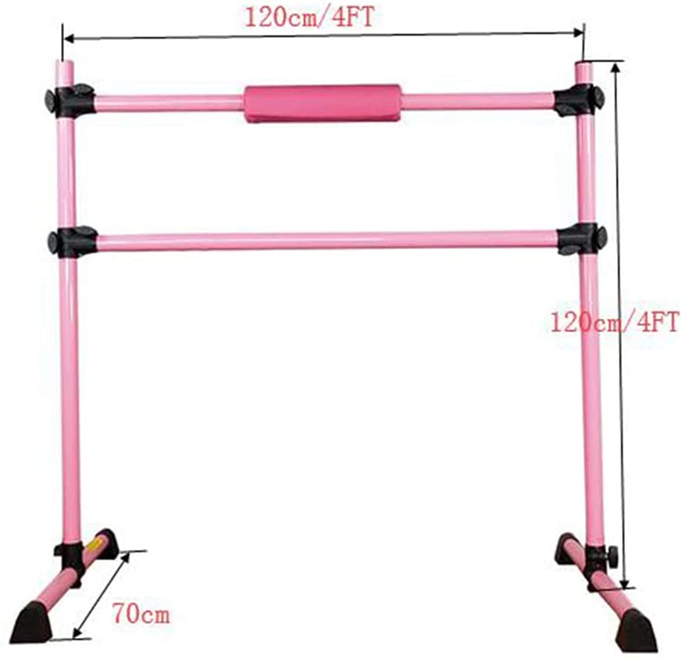 Double barre de ballet mobile avec support antidérapant réglable de 1,2 m