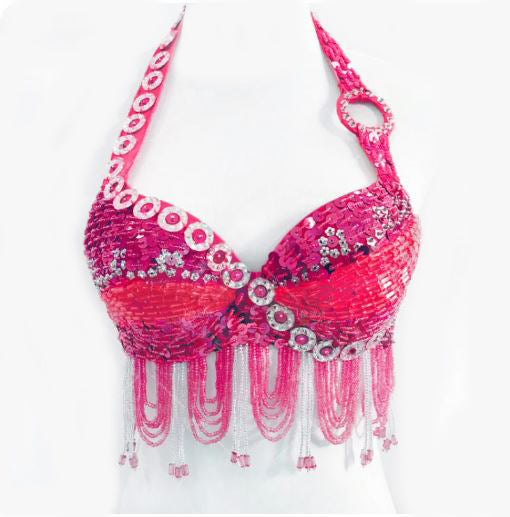 Soutien-gorge sequins et franges Belly Dance Leena