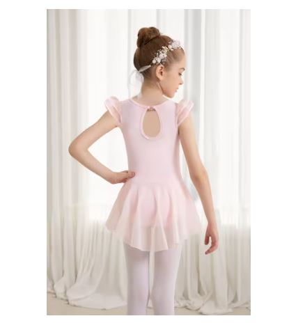 Justaucorps manches courtes ou longues avec jupette Alwenn