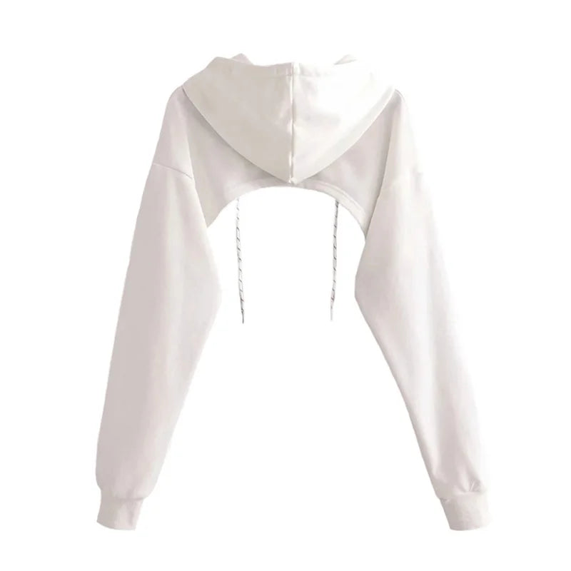 Sweat-shirt capuche decoupe poitrine