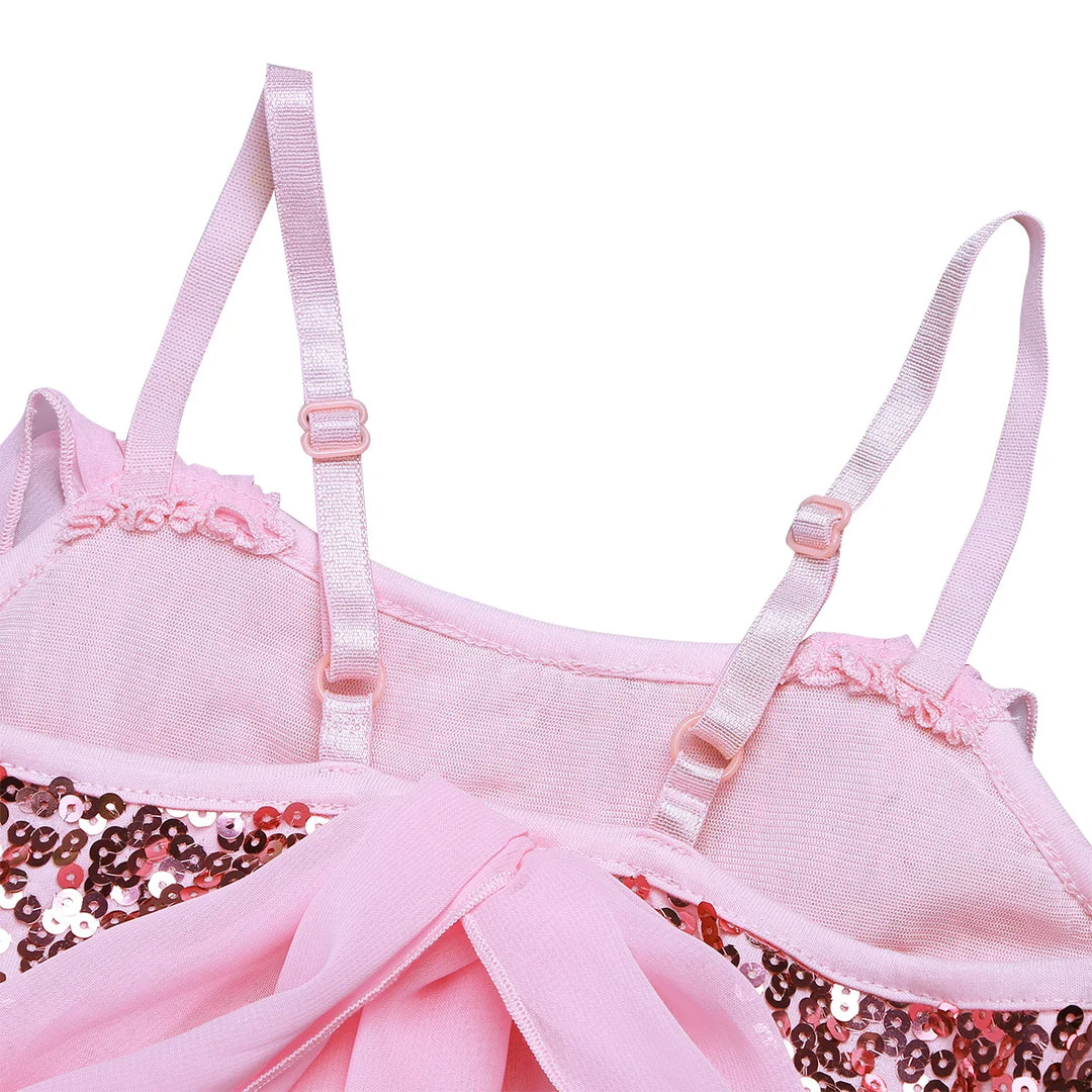 Robe justaucorps paillettes à bretelles réglables Paola