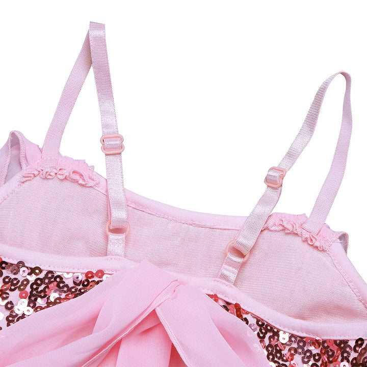 Robe justaucorps paillettes à bretelles réglables Paola