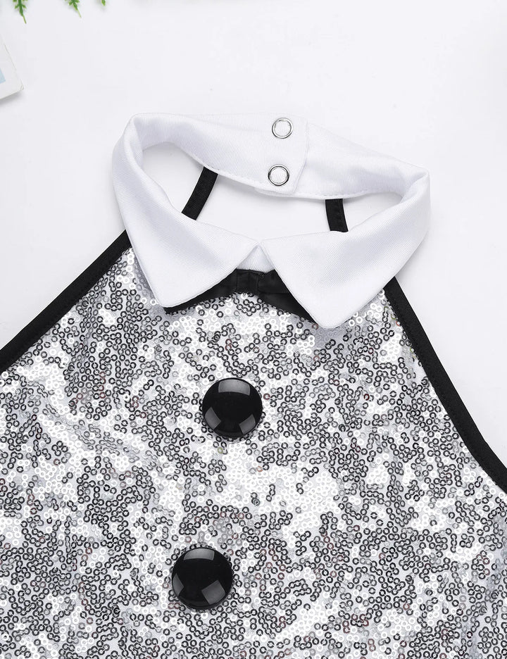 Robe justaucorps paillette sans manches Angélique