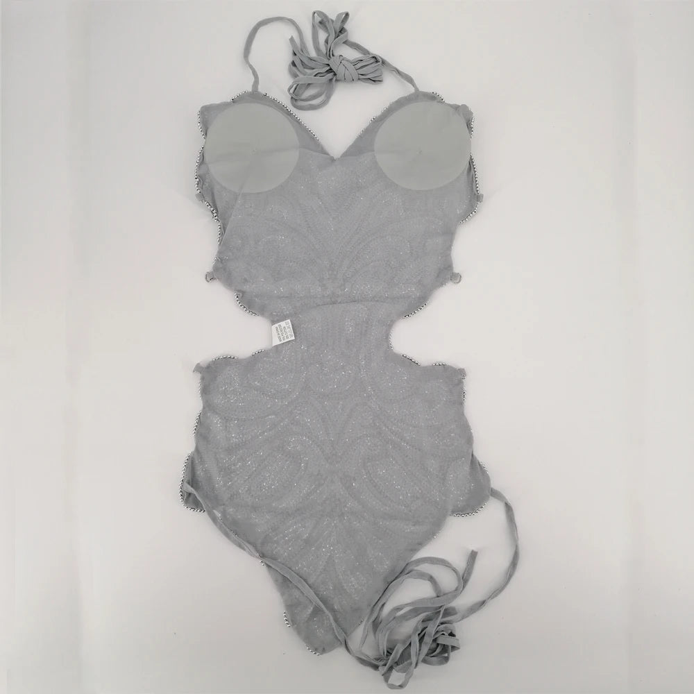 Robe de Danse Pailletée Dos Nu Papillon