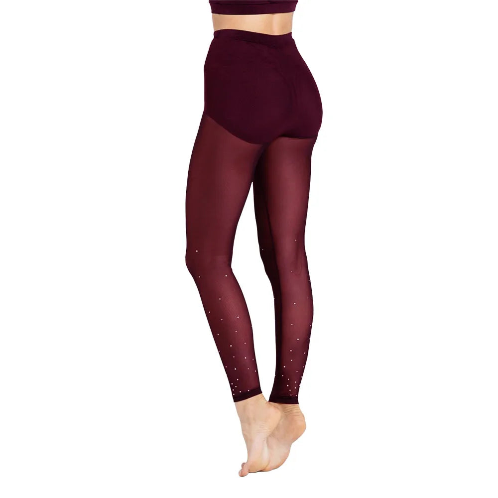 LEGGING NOIR EN MAILLE TRANSPARENTE avec strass Ayline