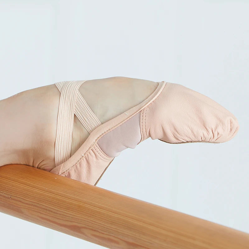 Chaussons Demi-pointes cuir avec elastiques Sansha