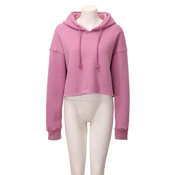 Sweat-shirt court à capuche manches longues Elisandra