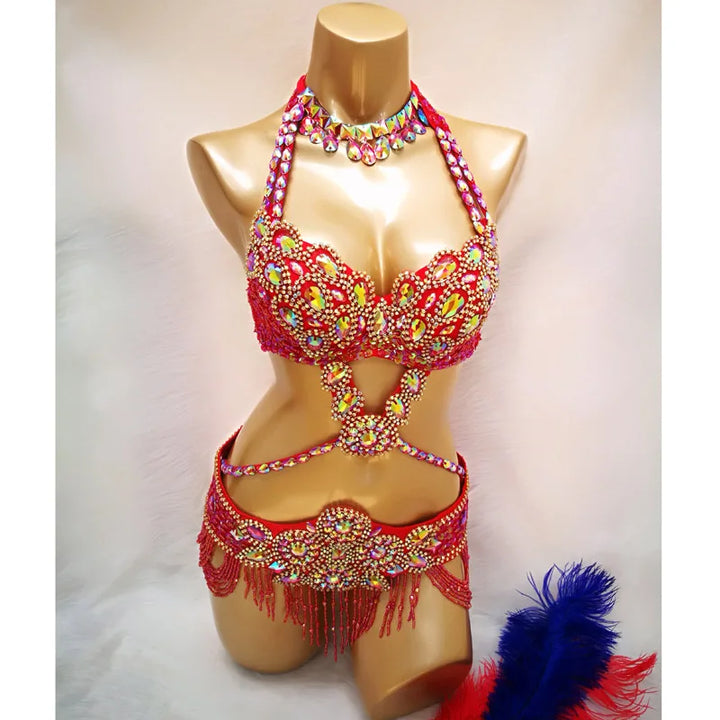 Ensemble Krystal Belly Dance Costume 3pcs