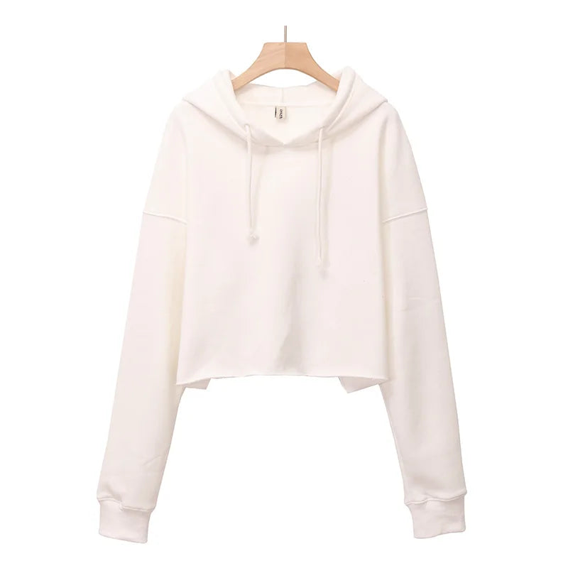 Sweat-shirt court à capuche manches longues Elisandra