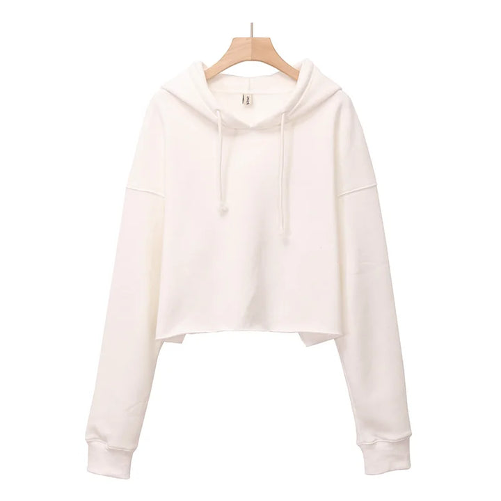 Sweat-shirt court à capuche manches longues Elisandra