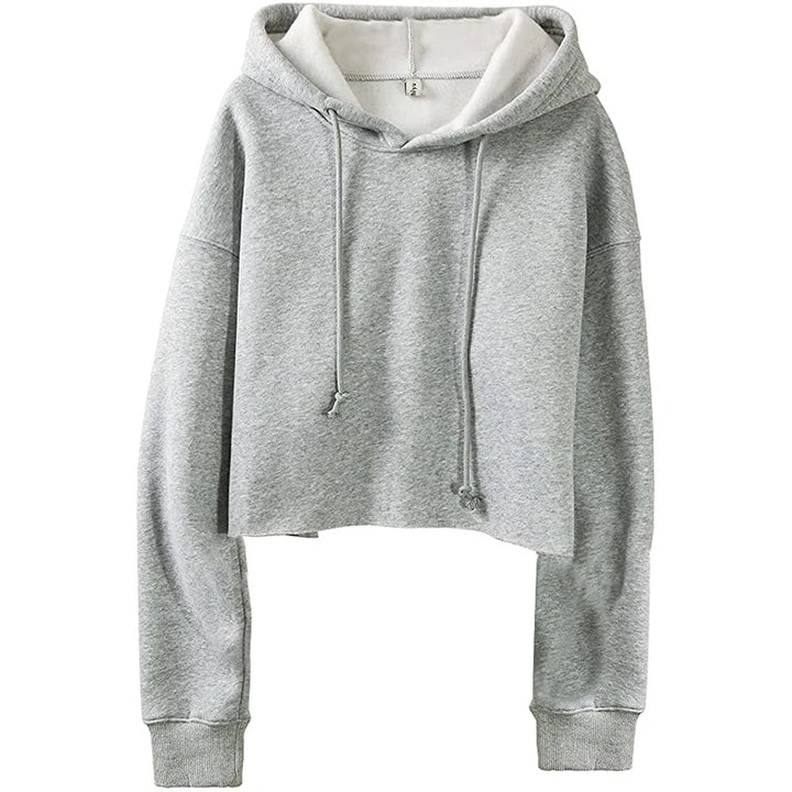 Sweat-shirt court à capuche manches longues Elisandra