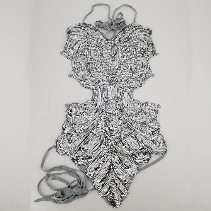 Robe de Danse Pailletée Dos Nu Papillon