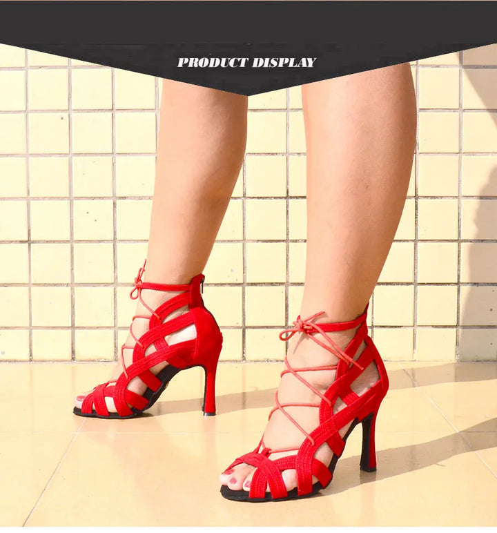 CHAUSSURES DE DANSE VANINA ROUGE TALONS DE 6 À 10CM