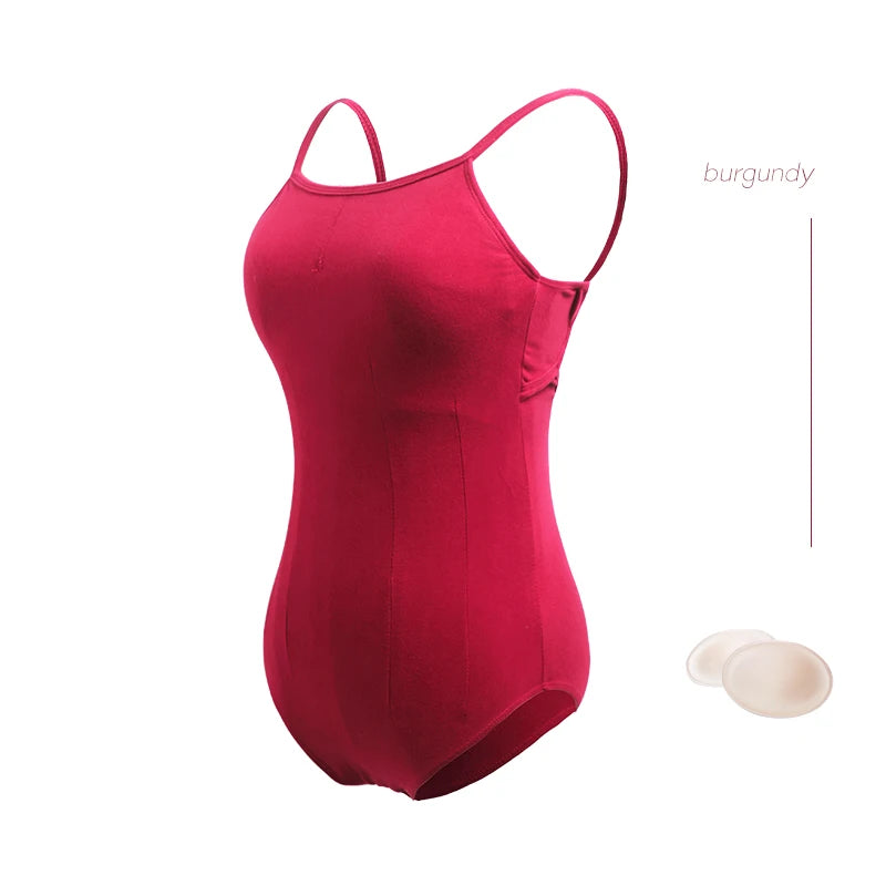 Justaucorps fines bretelles dos nu fantaisie Sabine