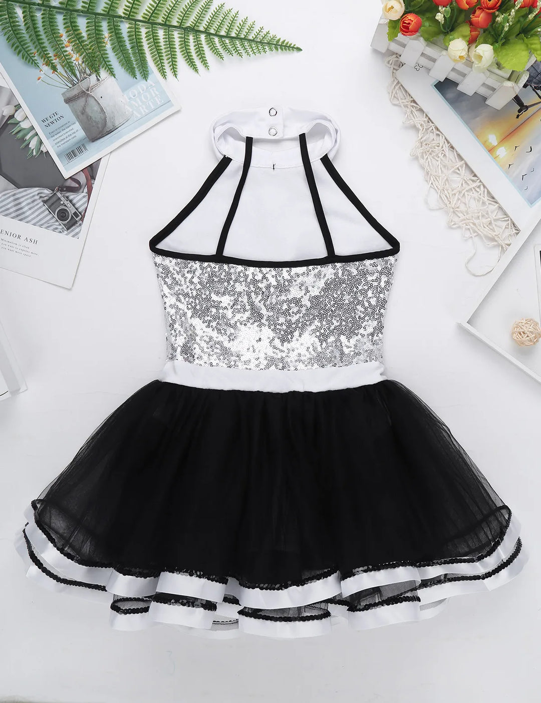 Robe justaucorps paillette sans manches Angélique