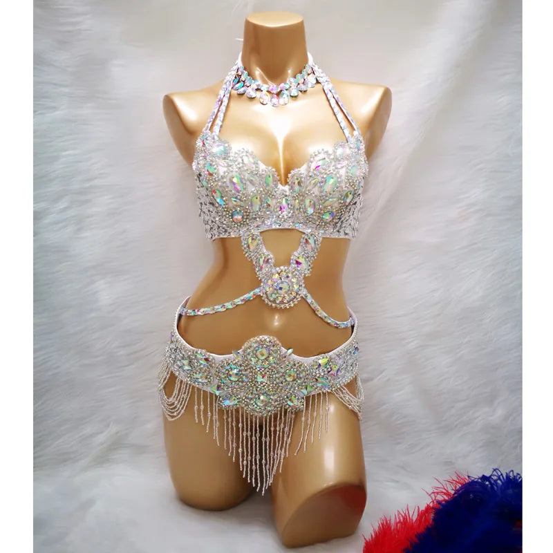 Ensemble Krystal Belly Dance Costume 3pcs