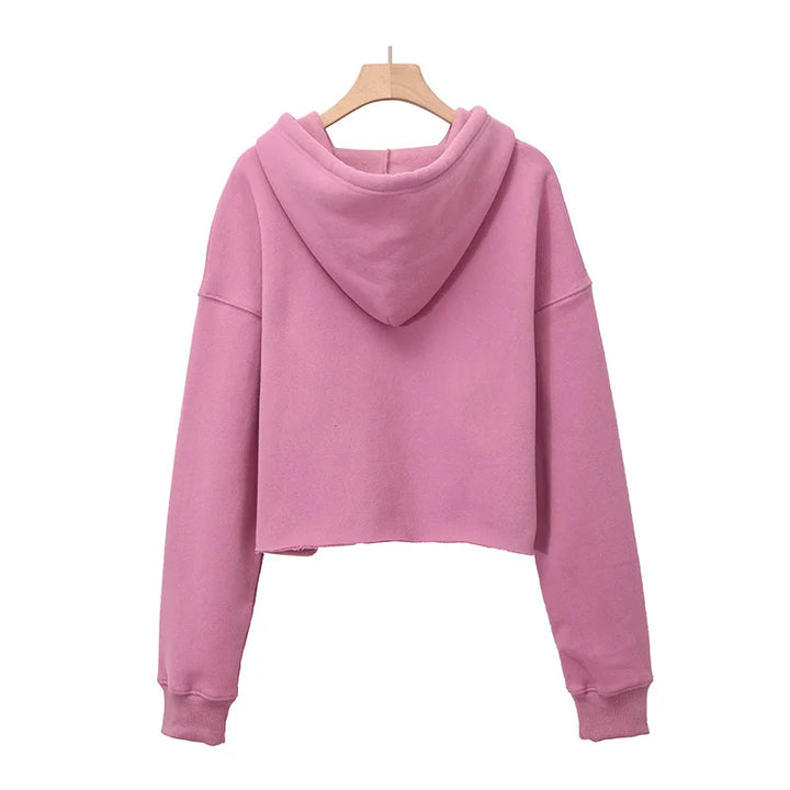 Sweat-shirt court à capuche manches longues Elisandra