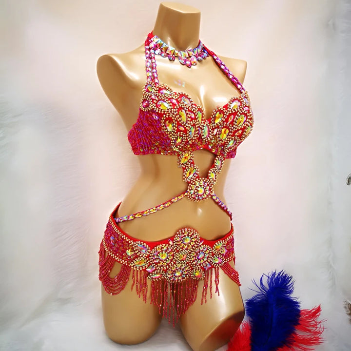 Ensemble Krystal Belly Dance Costume 3pcs