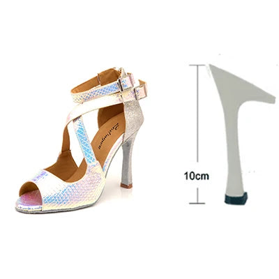 Chaussures danse Marianne coloris bleu ou argent Talons de 6 à 10cm