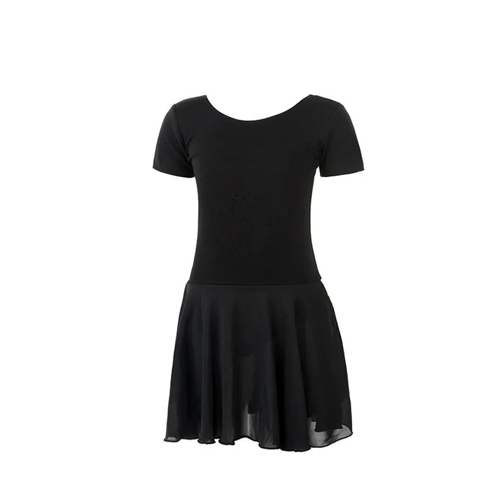 Justaucorps manches courtes avec jupette Sansha