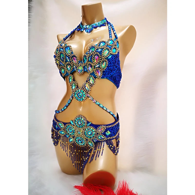 Ensemble Krystal Belly Dance Costume 3pcs