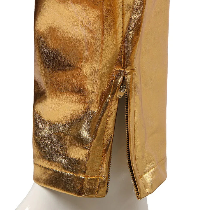 Pantalon PU brillant pour hommes