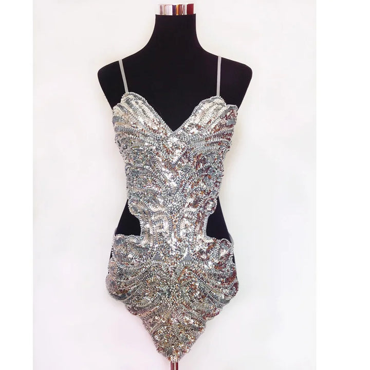 Robe de Danse Pailletée Dos Nu Papillon