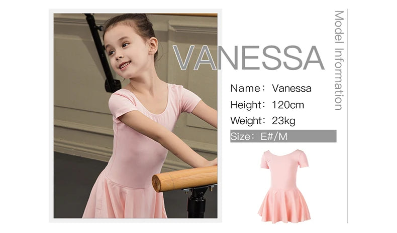 Justaucorps manches courtes avec jupette Sansha