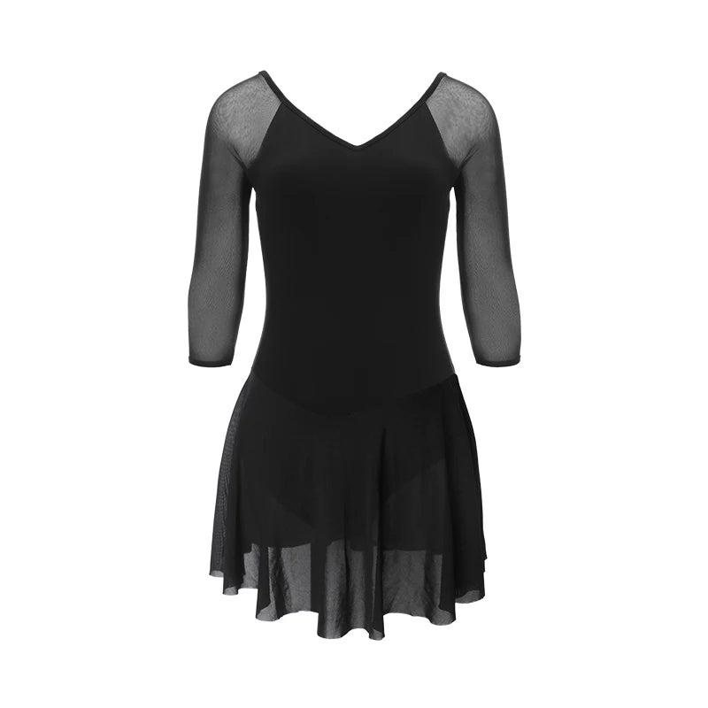 Justaucorps tunique manches longues avec jupette Ebba