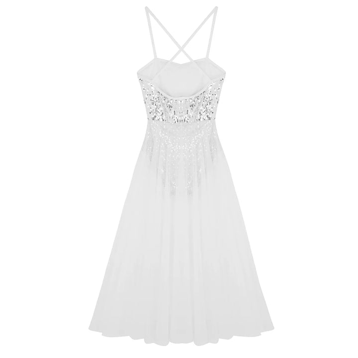 Robe justaucorps paillettes Macha fendue sur le côté