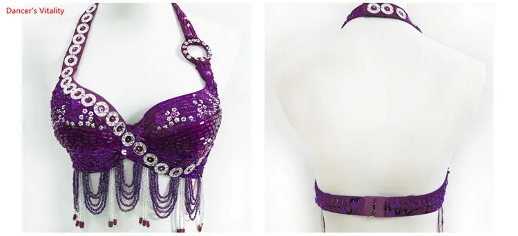 Soutien-gorge sequins et franges Belly Dance Leena