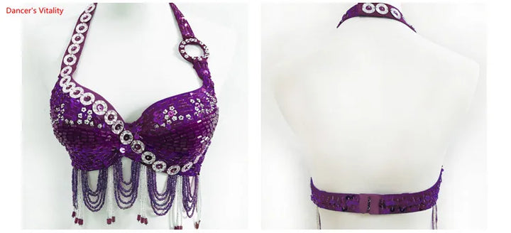 Soutien-gorge sequins et franges Belly Dance Leena