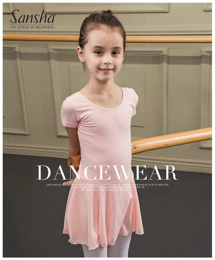 Justaucorps manches courtes avec jupette Sansha