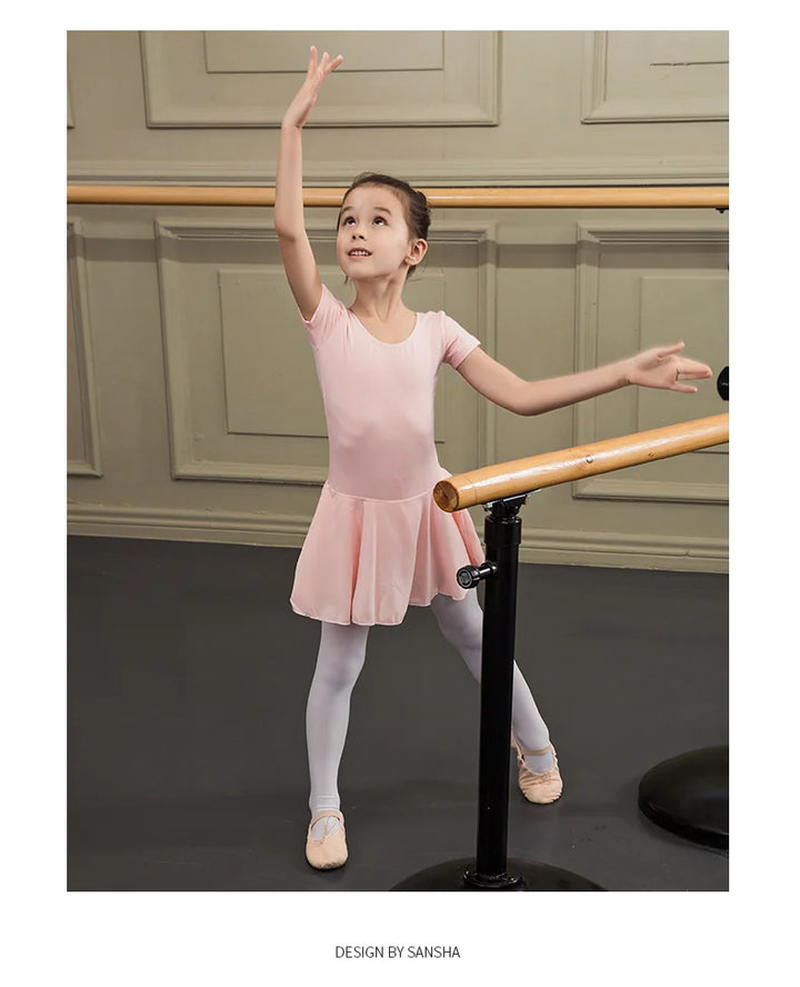 Justaucorps manches courtes avec jupette Sansha