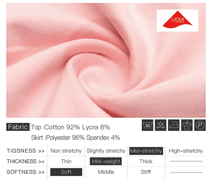 Justaucorps manches courtes avec jupette Sansha