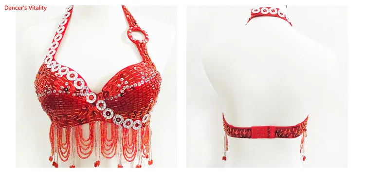 Soutien-gorge sequins et franges Belly Dance Leena