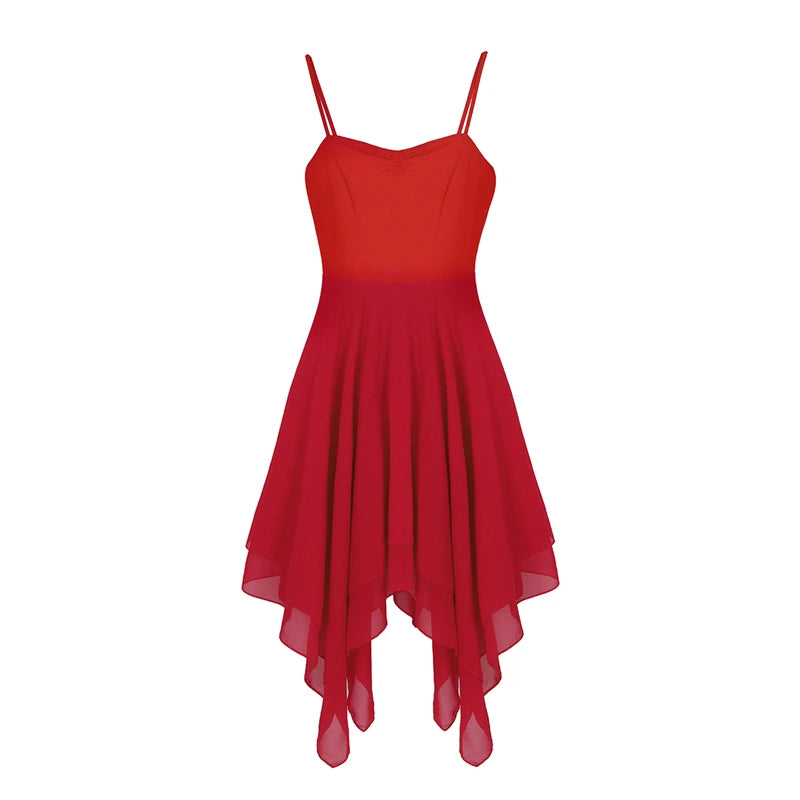 Robe à bretelles asymétrique en mousseline Antonella