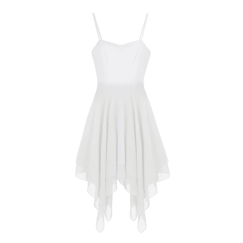 Robe à bretelles asymétrique en mousseline Antonella