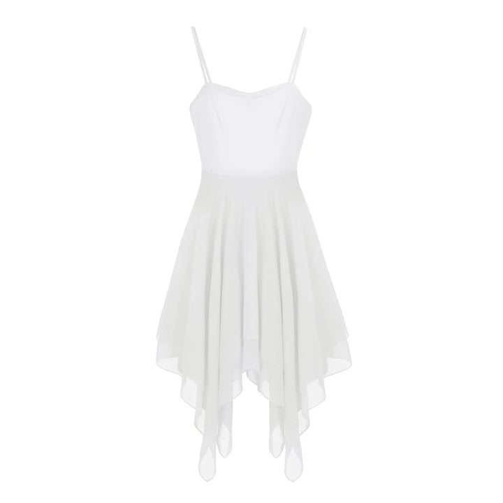 Robe à bretelles asymétrique en mousseline Antonella