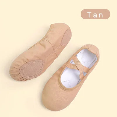 Chaussons demi-pointes en toile 6 coloris au choix