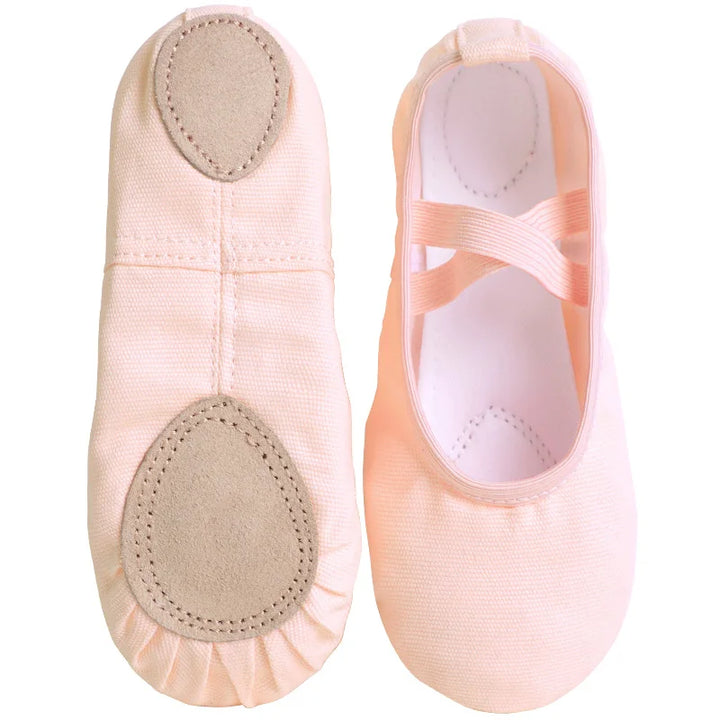 Chaussons demi-pointes en toile 6 coloris au choix