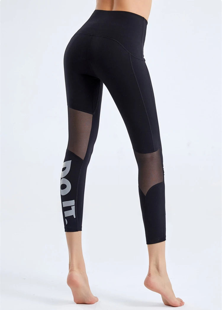 Legging ajouré taille haute en maille
