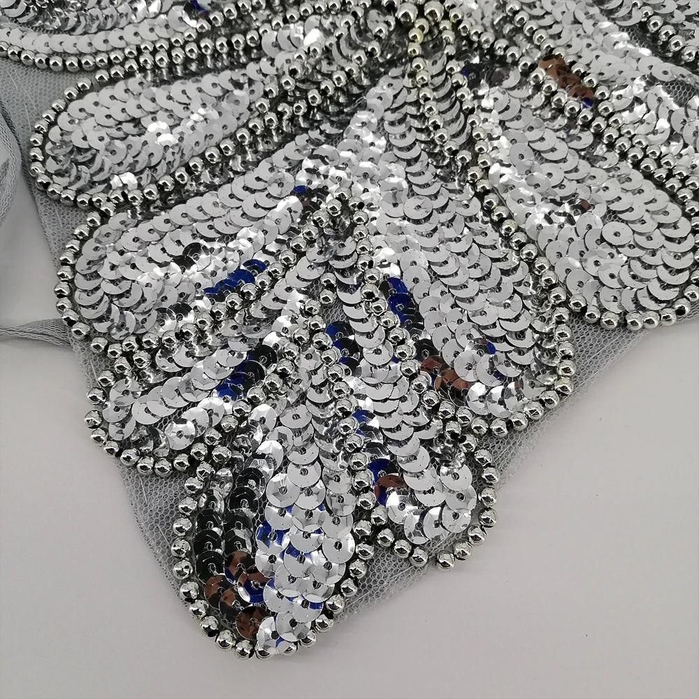 Robe de Danse Pailletée Dos Nu Papillon