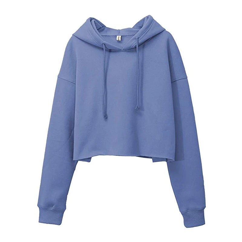 Sweat-shirt court à capuche manches longues Elisandra