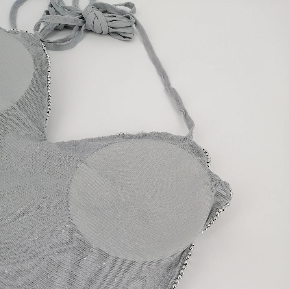 Robe de Danse Pailletée Dos Nu Papillon