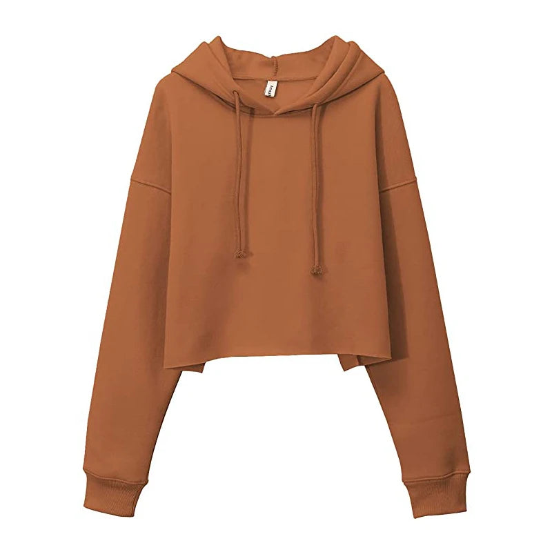 Sweat-shirt court à capuche manches longues Elisandra