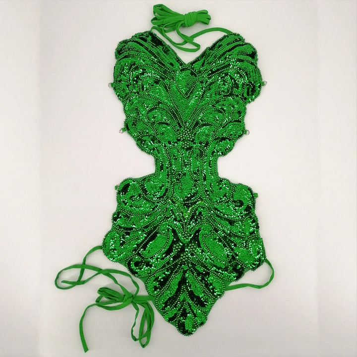 Robe de Danse Pailletée Dos Nu Papillon