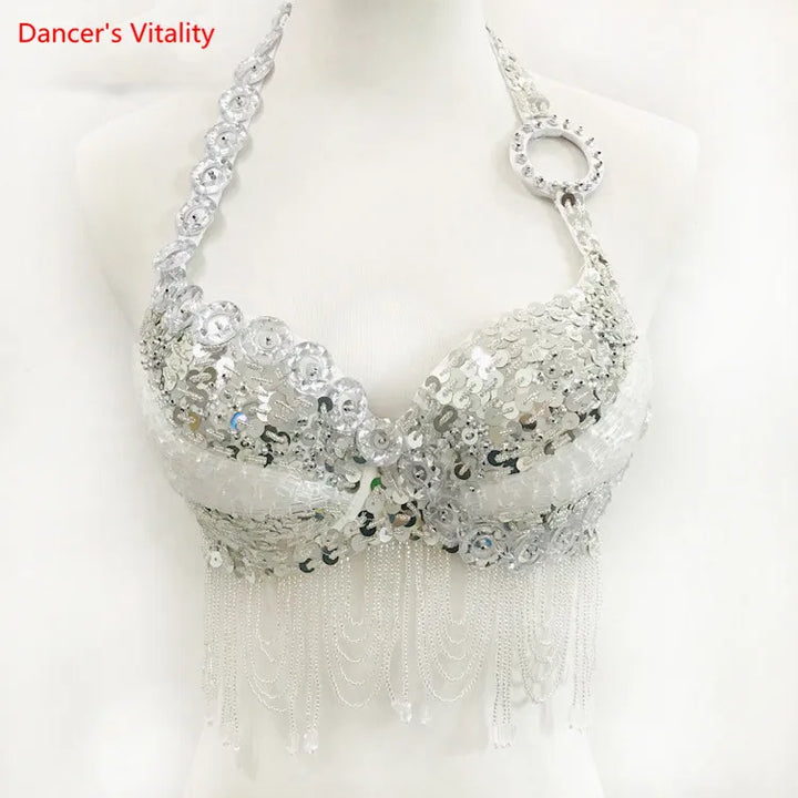 Soutien-gorge sequins et franges Belly Dance Leena